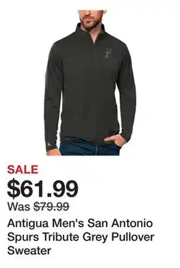 Dick's Sporting Goods Antigua Men's San Antonio Spurs Tribute Grey Pullover Sweater offer