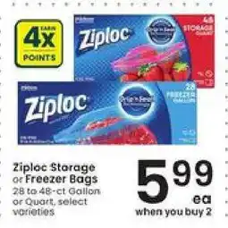Albertsons Ziploc Storage or Freezer Bags offer