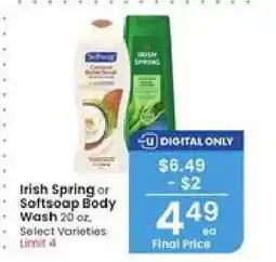 Albertsons Irish Spring or Softsoap Body Wash offer