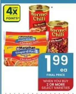Albertsons Hormel Chili & Maruchan Soup offer