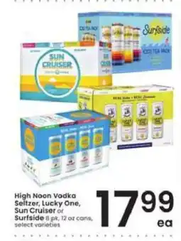 Albertsons High Noon Vodka Seltzer, Lucky One, Sun Cruiser or Surfside offer