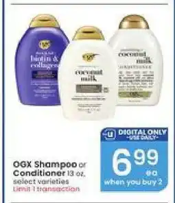 Albertsons OGX SHAMPOO OR CONDITIONER offer