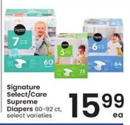 Albertsons Signature Select/Care Supreme Diapers offer