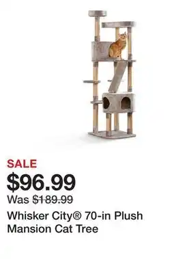 Petsmart Whisker City 70-in Plush Mansion Cat Tree offer