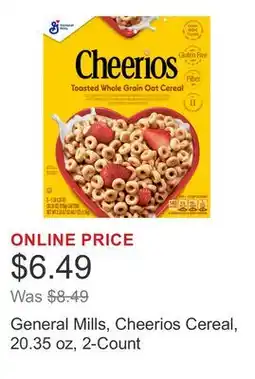 Costco General Mills, Cheerios Cereal, 20.35 oz, 2-Count offer