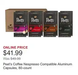 Costco Peet's Coffee Nespresso Compatible Aluminum Capsules, 80-count offer