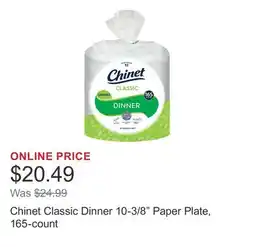 Costco Chinet Classic Dinner 10-3/8 Paper Plate, 165-count offer