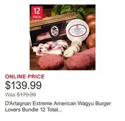 Costco D'Artagnan Extreme American Wagyu Burger Lovers Bundle 12 Total Packs, 6 Lbs. Total offer