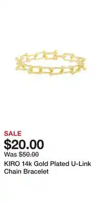 Kohl's KIRO 14k Gold Plated U-Link Chain Bracelet offer