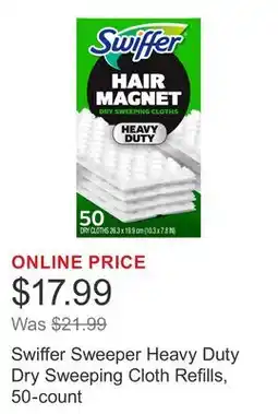 Costco Swiffer Sweeper Heavy Duty Dry Sweeping Cloth Refills, 50-count offer