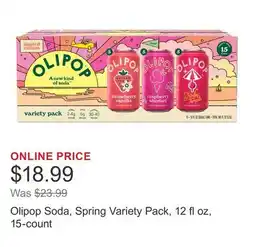 Costco Olipop Soda, Spring Variety Pack, 12 fl oz, 15-count offer