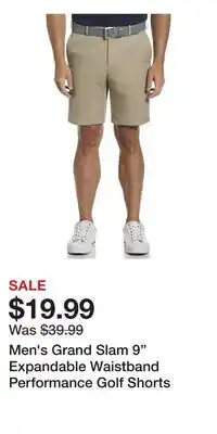 Kohl's Men's Grand Slam 9 Expandable Waistband Performance Golf Shorts offer
