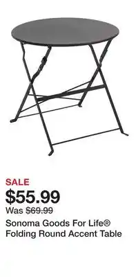 Kohl's Sonoma Goods For Life Folding Round Accent Table offer