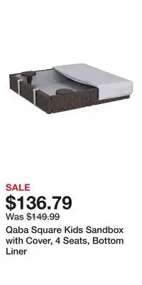 Kohl's Qaba Square Kids Sandbox with Cover, 4 Seats, Bottom Liner offer