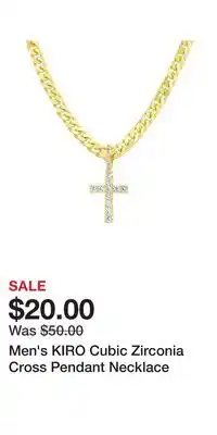 Kohl's Men's KIRO Cubic Zirconia Cross Pendant Necklace offer