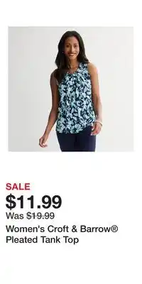 Kohl's Women's Croft & Barrow Pleated Tank Top offer