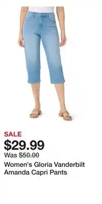 Kohl's Women's Gloria Vanderbilt Amanda Capri Pants offer