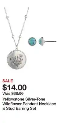 Kohl's Yellowstone Silver-Tone Wildflower Pendant Necklace & Stud Earring Set offer