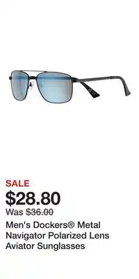Kohl's Men's Dockers Metal Navigator Polarized Lens Aviator Sunglasses offer