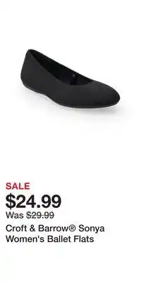 Kohl's Croft & Barrow Sonya Women's Ballet Flats offer