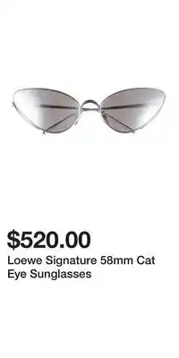 Nordstrom Loewe Signature 58mm Cat Eye Sunglasses offer