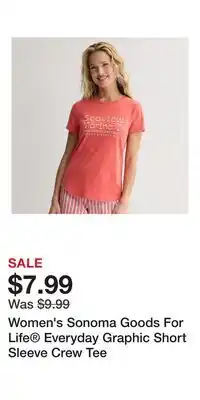 Kohl's Women's Sonoma Goods For Life Everyday Graphic Short Sleeve Crew Tee offer