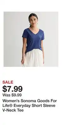 Kohl's Women's Sonoma Goods For Life Everyday Short Sleeve V-Neck Tee offer