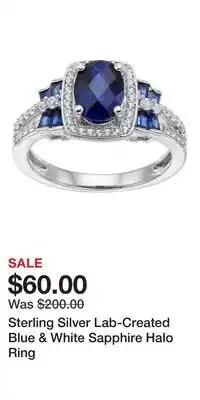 Kohl's Sterling Silver Lab-Created Blue & White Sapphire Halo Ring offer