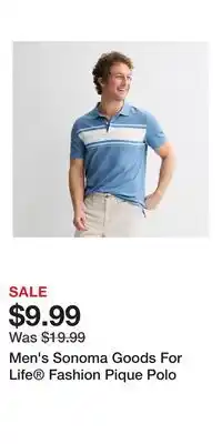 Kohl's Men's Sonoma Goods For Life Fashion Pique Polo offer