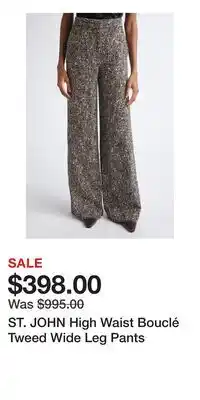 Nordstrom ST. JOHN High Waist Bouclé Tweed Wide Leg Pants offer