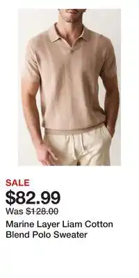 Nordstrom Marine Layer Liam Cotton Blend Polo Sweater offer