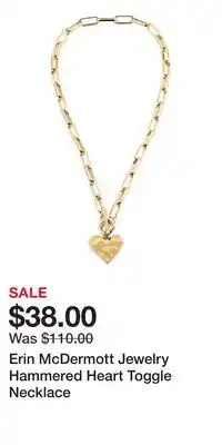 Nordstrom Erin McDermott Jewelry Hammered Heart Toggle Necklace offer