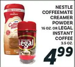 El Paso Grande NESTLE COFFEEMATE CREAMER POWDER 16 OZ. OR LEGAL INSTANT COFFEE 3.5 OZ offer