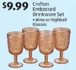 Aldi Crofton Embossed Drinkware Set offer