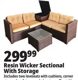 Ocean State Job Lot 4-Piece Resin Wicker Sectional with Storage Bin offer