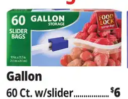 Ocean State Job Lot Food Lock Easy Slider Gallon Storage Bags 60 Count offer