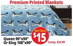 Ocean State Job Lot Premium Printed Blankets Queen 90x90 Or King 108x90 offer