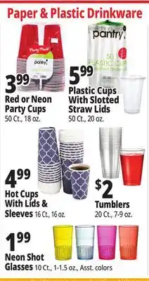 Ocean State Job Lot Kitchen Pantry Red Plastic Cups 50 Count offer