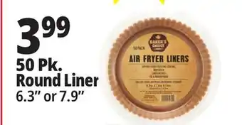 Ocean State Job Lot Baker's Choice Round Air Fryer Liners 50 Count offer