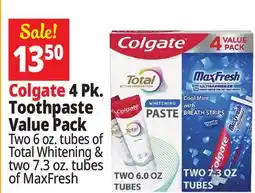 Ocean State Job Lot Colgate 4 Pk. Toothpaste Value Pack offer