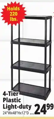 Ocean State Job Lot Maxit 4-Tier Plastic Shelving Unit 48 offer