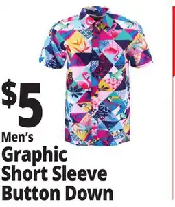 Ocean State Job Lot Men's Graphic Short Sleeve Button Down offer