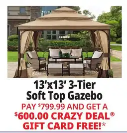 Ocean State Job Lot 13'x13' 3-Tier Soft Top Gazebo offer