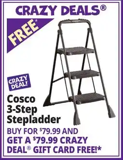 Ocean State Job Lot Cosco 3-Step Folding Step Stool with Top Cap Black offer