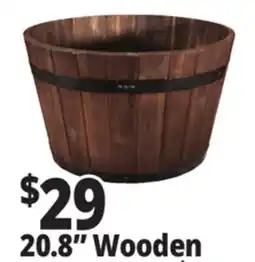 Ocean State Job Lot Whiskey Barrel Wood Planter 20.8 offer