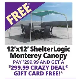 Ocean State Job Lot 12' x 12' ShelterLogic Monterey Canopy Cream offer