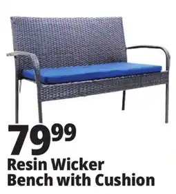 Ocean State Job Lot Resin Wicker Bench with Cushion offer