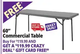 Ocean State Job Lot 60 Commercial Table offer