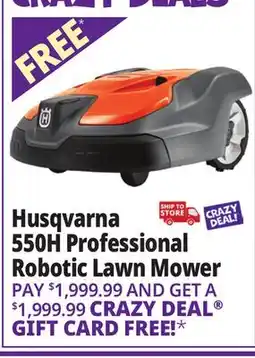 Ocean State Job Lot Husqvarna 550H Professional Robotic Lawn Mower Gray/Orange offer