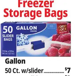 Ocean State Job Lot Food Lock Easy Slider Gallon Freezer Storage Bags 50 Count offer